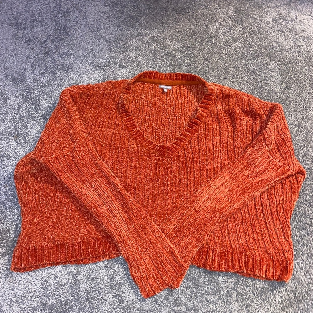Charlotte Russe Burnt Orange Cropped Sweater